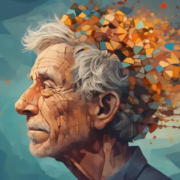 The-Real-CBD-Blog-CBD-til-alzheimers-og-demens Cartoon old man with head ageing